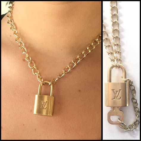 gold chain louis vuitton|Louis Vuitton gold lock necklace.